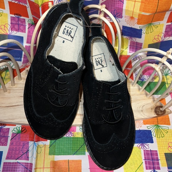 New GAP True Black Size 9 Stretch Lace Wingtip Oxfords - Picture 3 of 8